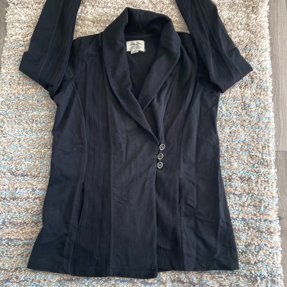 - Lucky lotus lucky brand black wrap cardigan with buttons size m - Picture 13 of 14